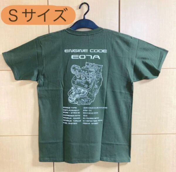 【サイズS アーミーグリーン】E07Aエンジンイラスト オリジナルTシャツ (BEAT PP1) (送料無料)