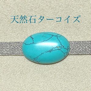 【天然石】トルコ石 帯留め (楕円・ターコイズ)