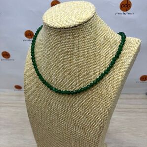 NEW!!再入荷!!ファセット加工のダークグリーンカルセドニーネックレス/レディースネックレス/4mm