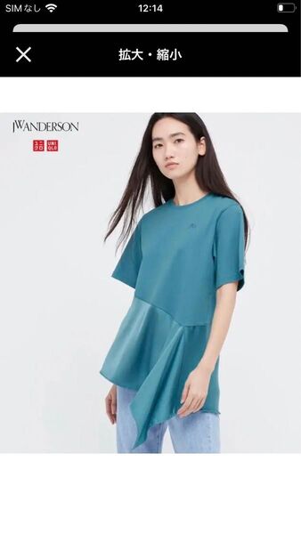 UNIQLO ユニクロ レディース jwアンダーソンフレアヘムT Mサイズ 半袖 Tシャツ アシンメトリーl新品未使用品 完売品