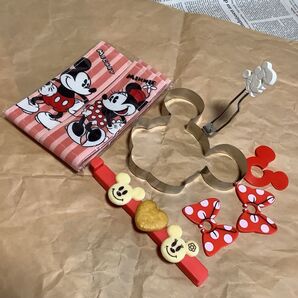 ミッキーのホットケーキ型枠 ゼクシィ付録美姿勢エクササイズ2WAYゴムベルト ミッキーの袋留めクリップ