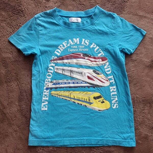 電車 Tシャツ 120cm 青