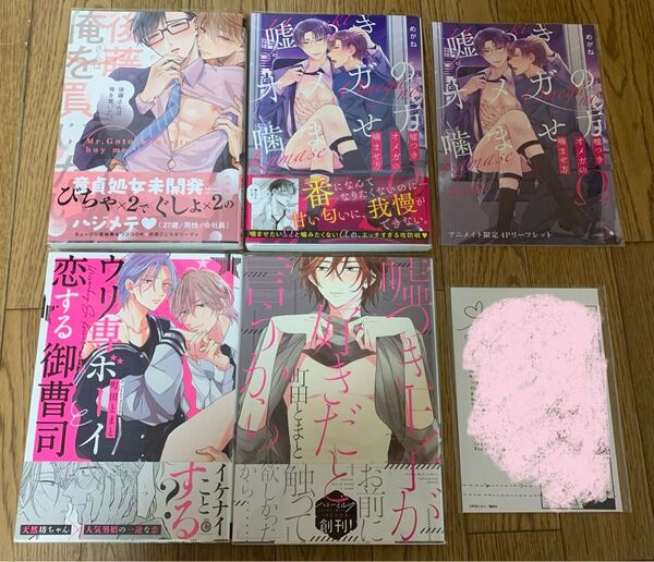 めがね『後藤さんは俺を買いたい』『嘘つきオメガの噛ませ方』町田とまと『ウリ専ボーイと恋する御曹司』『嘘つき王子が好きだと言うから』