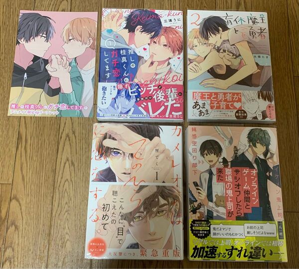 推しの桂真くんにガチ恋してます 1巻、育休魔王とニセ勇者2巻、カメレオンはてのひらに恋をする。1巻、オンラインゲーム仲間とサシオフ