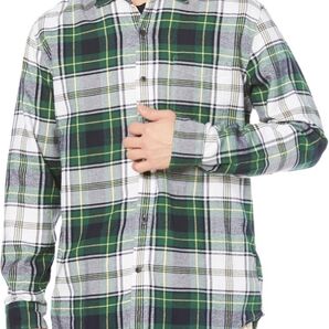 Amazonグリーンチェックブラウス