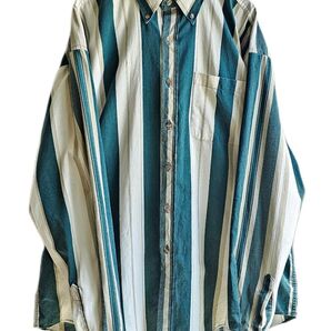 AMERICAN BLUE ストライプシャツ オーバーサイズ 90's ヴィンテージ USA ボタンダウン 古着