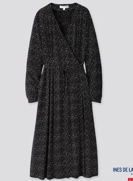 used UNIQLO ユニクロ イネス レーヨンプリント ワンピース 星柄 Lサイズ