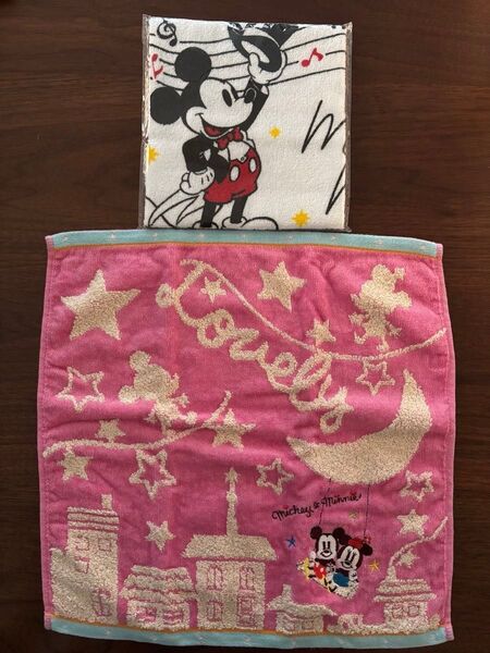 ハンドタオル ピンク ディズニー&【未開封・未使用品】ミッキータオル&ミニオンふせん&ミニオンミニタオル 計4点セット