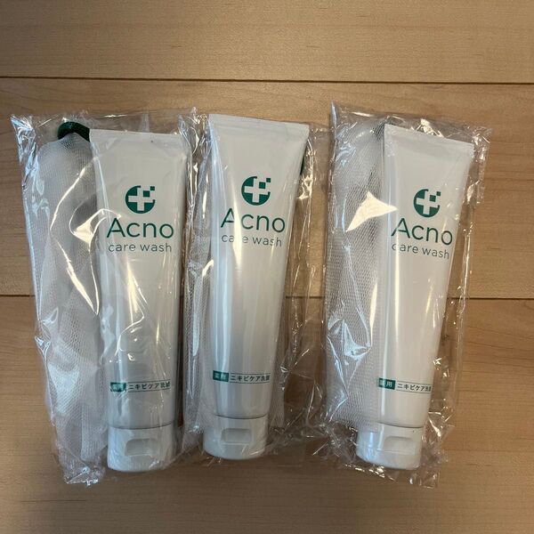 Acno 薬用 ニキビケア 洗顔料 100g 3個セット 泡立てネット付き