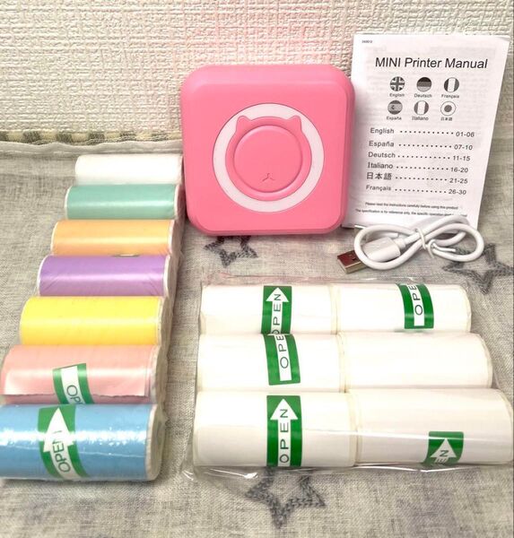 【C15PP】ミニサーマルプリンター スマホ用プリンター ポータブルプリンター