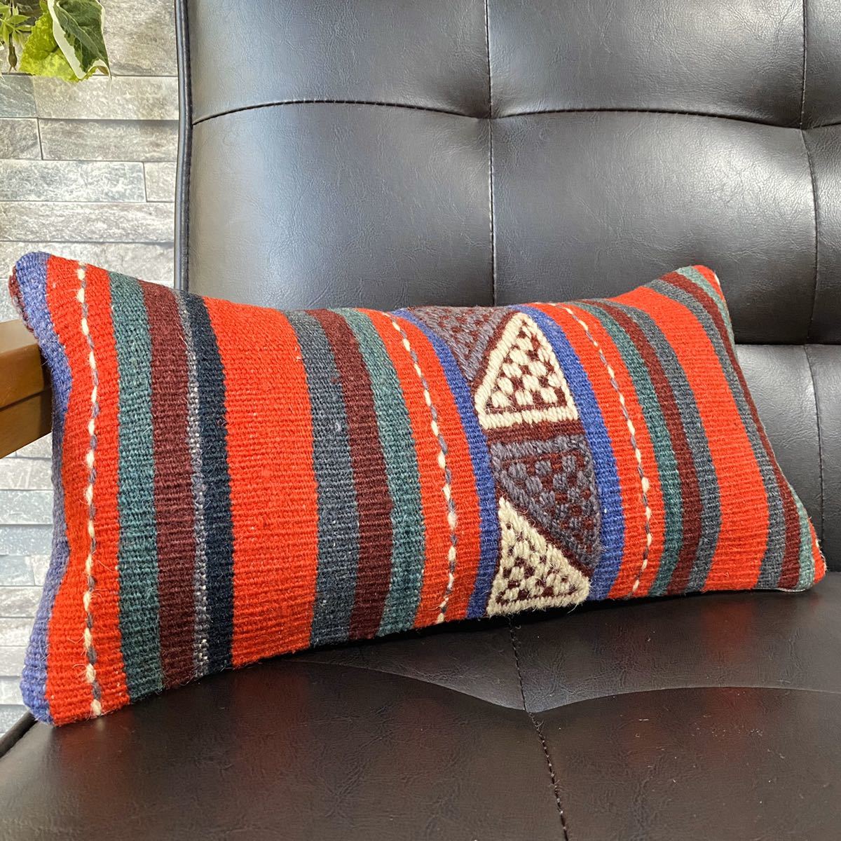 Cushion cover made from Turkish carpet GS003 Kilim Old Kilim Handmade Antique Pillow cover Pillow case Turkish goods Rectangular, furniture, interior, Interior accessories, Cushion Cover