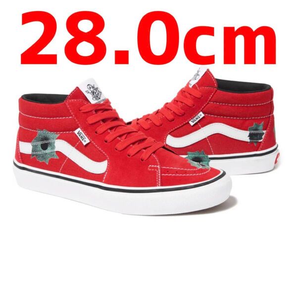 Supreme Vans Nate Lowman Skate Grosso Mid Red 28.0cm