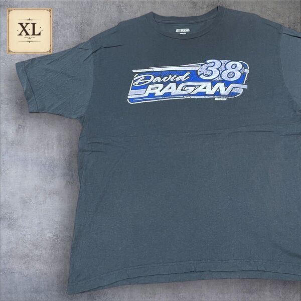 【US古着】ダークグレー XL Tシャツ 半袖 レギュラー プリント メンズ レディース 大きいサイズ オーバーサイズ