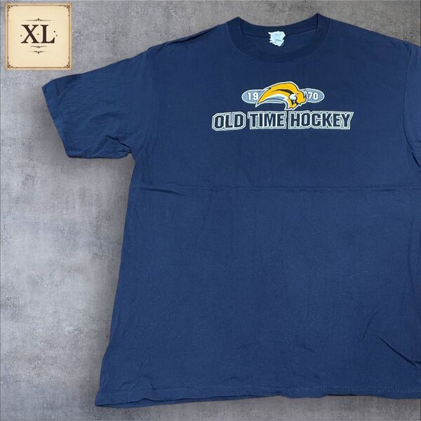 【US古着】ネイビー XL Tシャツ 半袖 レギュラー プリント メンズ レディース 大きいサイズ オーバーサイズ