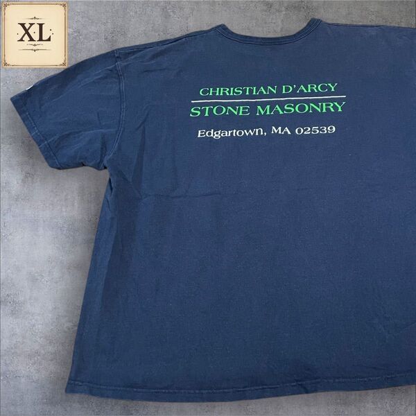 【US古着】ネイビー XL Tシャツ 半袖 レギュラー プリント メンズ レディース 大きいサイズ オーバーサイズ チャンピオン