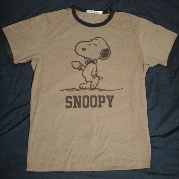 スヌーピー Tシャツ カーキブラウン SIZE M