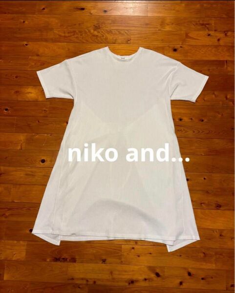 niko and... ニコアンド ホワイトカットソーワンピース
