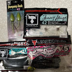 ジャッカル ワーム、ルアーセット デンプシージャック42 ジミーヘンジ42 ヤミー500 リズムカーリ 新品未使用
