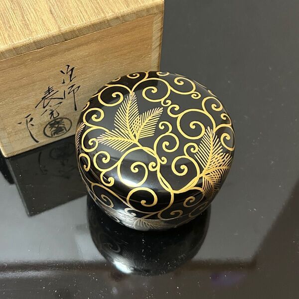 松唐草蒔絵平棗 表完 茶道具