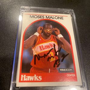 NBAカード Moses Malone 直筆サインカード アトランタ・ホークス