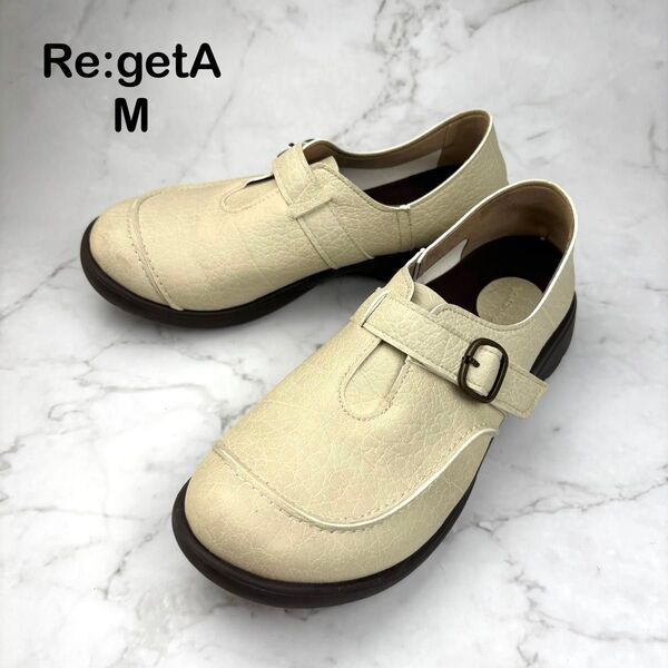 【美品】Re:getA リゲッタ 23.5 スリッポン ストラップ コンフォート スニーカー コンフォート