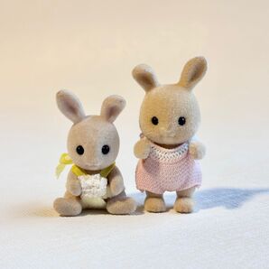 シルバニアファミリー アイボリーウサギの赤ちゃん 2体セット 海外版 初期 廃番品 レア