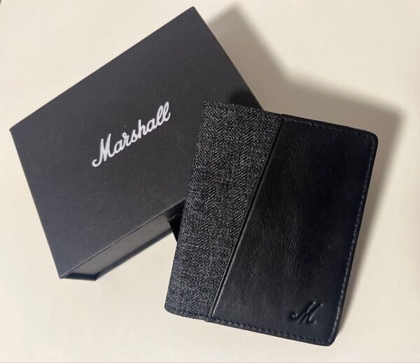 Marshall DENIM & LEATHER BLACK/GREY カードホルダー カードケース