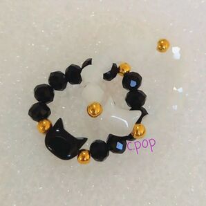 アジアン雑貨 猫 ハンドメイド ビーズ アクセサリー 2個セット