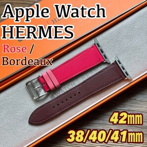 2467 未使用 Apple Watch エルメス ローズ ボルドー レザー