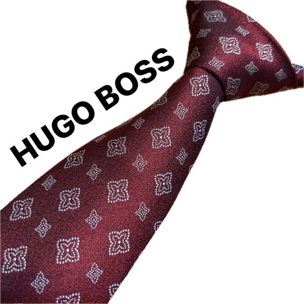 【美品】HUGO BOSS ヒューゴボス ナロータイ ネクタイ シルクネクタイ ブランドネクタイ