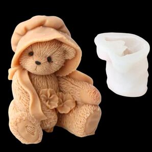 ① くま クマ 帽子 シリコンモールド シリコン型 キャンドル キャンドルモールド キャンドル型 石膏型 型 立体 道具 素材