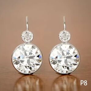 P8 ピアス キュービックジルコニア クリアシルバー レディース 両耳用 上品 お洒落 結婚式 ジルコニア デート