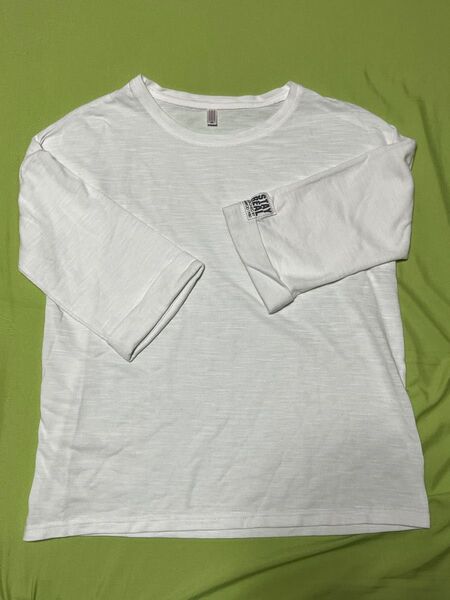 白Tシャツ ロンT 五分袖 シンプル 無地 ホワイト トップス BARROD