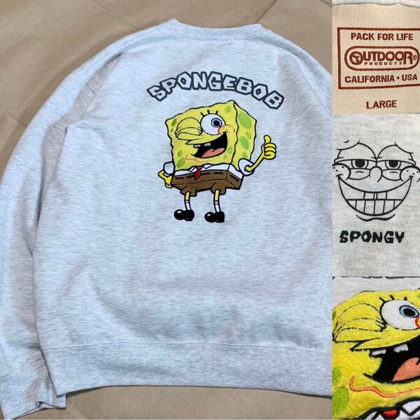 OUTDOOR SPONGEBOB スポンジボブ スウェット L トレーナー
