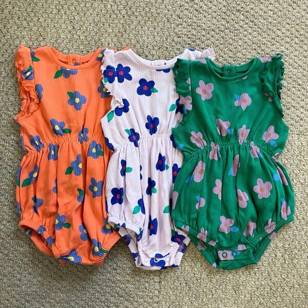 NEXT ベビー服 ロンパース 3枚セット 花柄 3-6mths