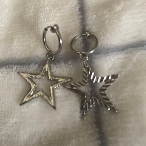 星型イヤリング 2個セット シルバー