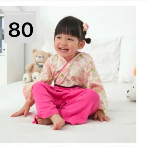 袴 ロンパース 80 女の子 こどもの日 お宮参り お食い初め かわいい おしゃれ ピンク