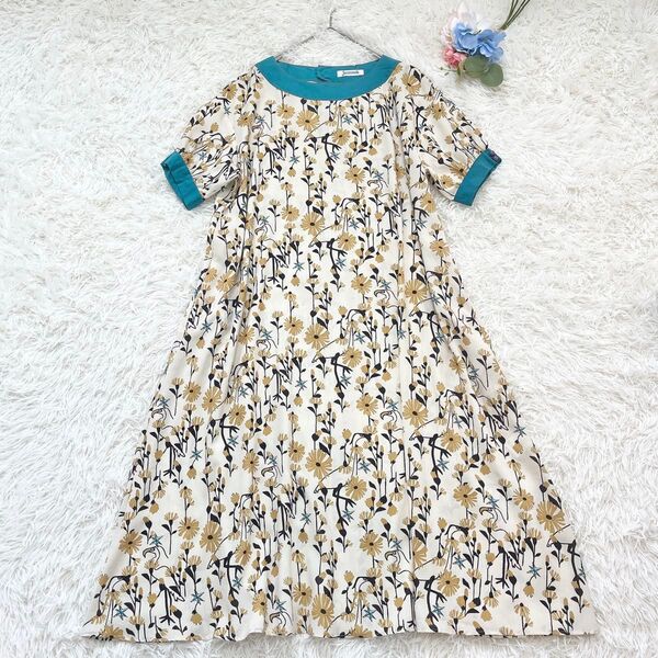 美品 Jocomomola ホコモモラ ロングワンピース 花柄 鳥 大きいサイズ シビラ