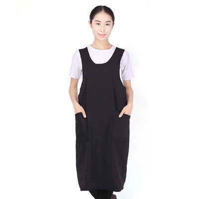 エプロン 大人気 おしゃれ 大きめポケット 黒 カジュアル ブラック 保育士 美容師 作業用 飲食店