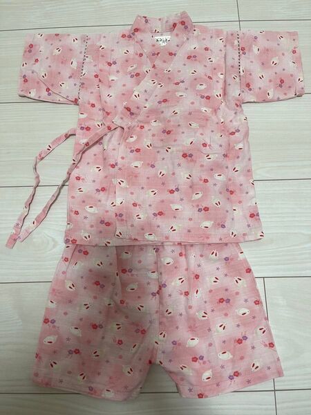 ◎子供服 ベビー服 女の子 甚平 95cm くろわっさんすべべ