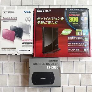 BUFFALO 無線LANルーター WHR-G301NモバイルWiMAXルータ まとめて