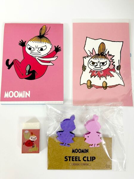 MOOMIN リトルミィ 4点セット メモ帳.クリップ.ポストカード.消しゴム