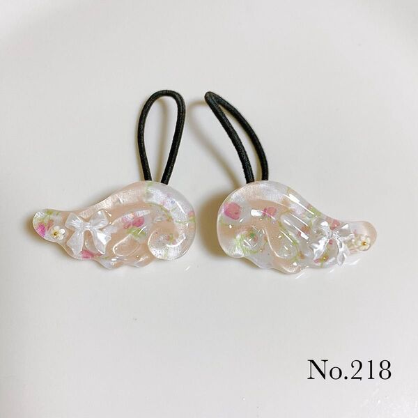 ハンドメイド リバティ レジン ヘアゴム