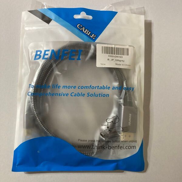 BENFEI Mini DisplayPort to DP ケーブル 4K対応 1.8m 編組
