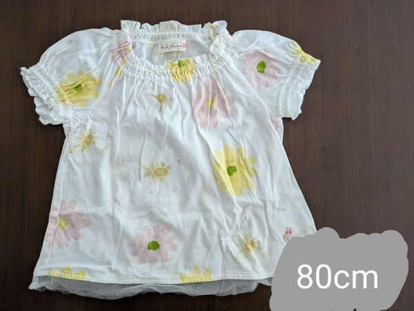 80cm 花柄 半袖Tシャツ knit planner