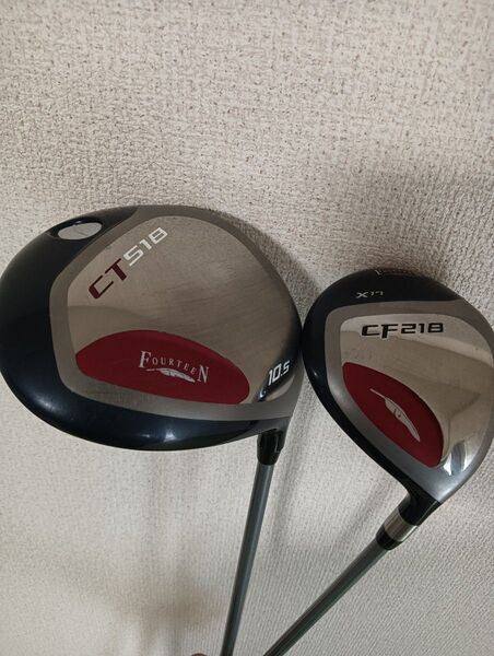 フォーティーン CT518 10.5° CF218 2本セット ドライバー&フェアウェイウッド FLEX:R FOURTEEN
