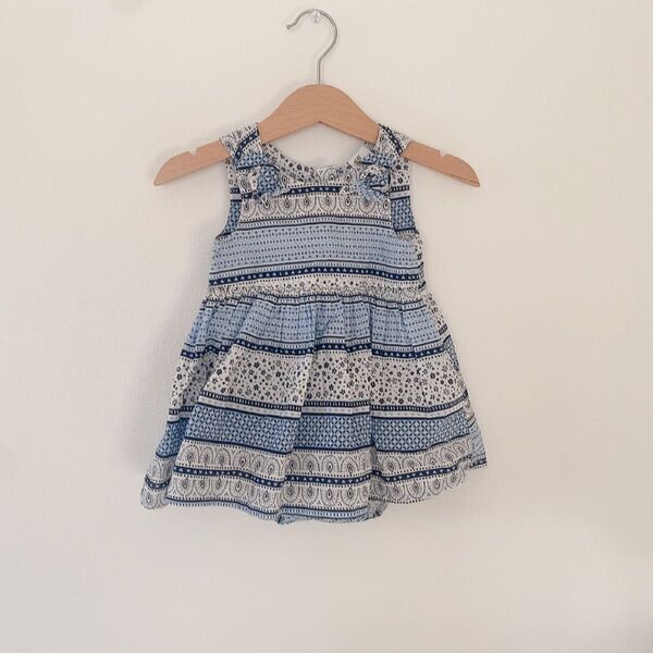 H&M ロンパース ワンピース 女の子 ブルー 70 69 4-6m