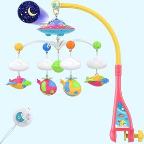 KaeKid ベッドメリー オルゴールモビール 360度回転 知育玩具