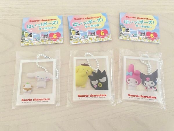 サンリオ はいっ!ポーズ!キーホルダー ①ポムポムプリン&バッドばつ丸 ②マイメロディ&クロミ ③コロコロクリリン&シナモロール