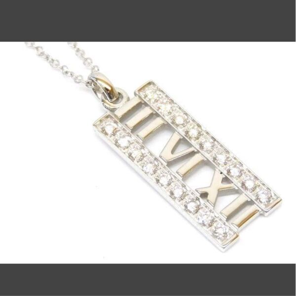 ティファニー TIFFANY&Co. ネックレス ☆ ダイヤ アトラス オープンバー K18WG ホワイトゴールド レディース